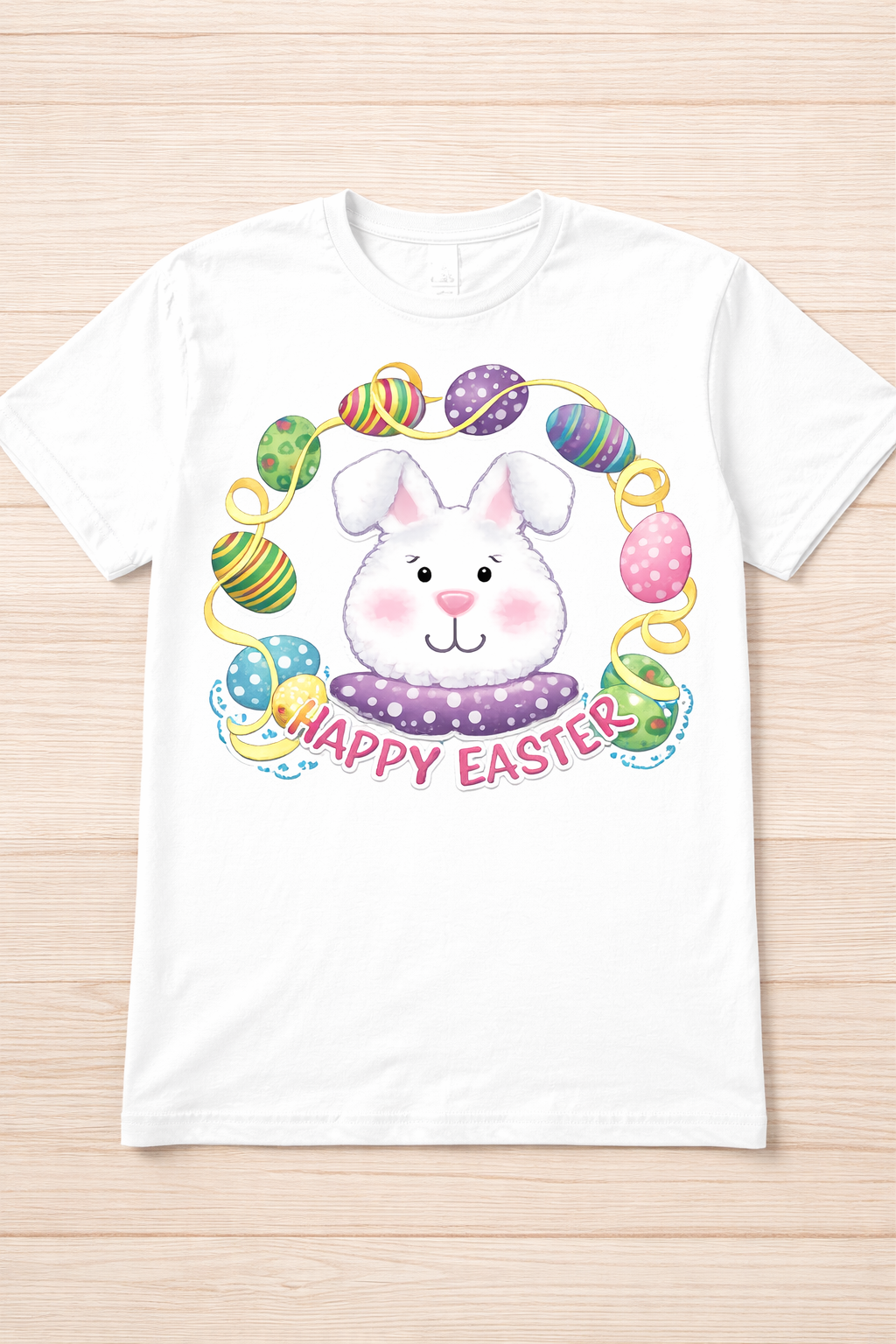 Happy Easter Bunny and Eggs