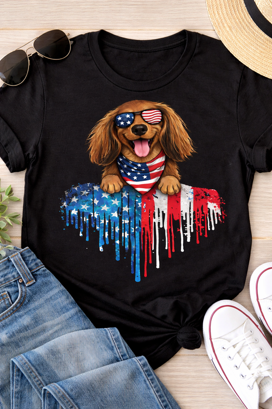 Patriotic Pup Drip Tee
